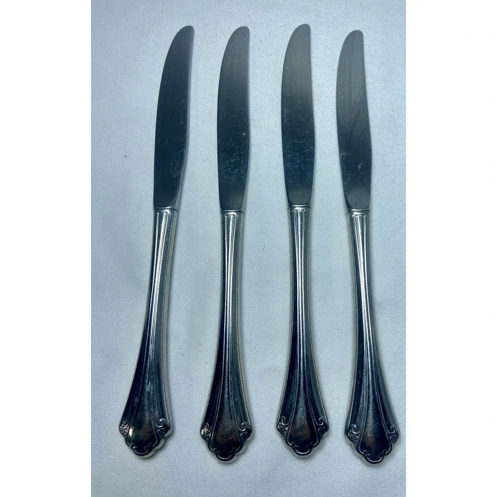 4 Dinner Knives Oneida FALKIRK‎ Glossy Stainless Flatware
